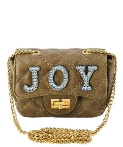 Quilted JOY Crossbody Bag AD729QS TAUPE